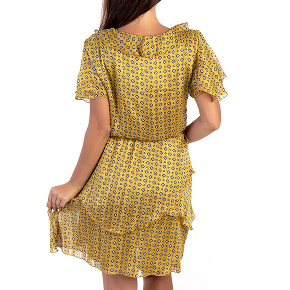 ELMAS PHIL DARK BLUE, GOLD, WHITE DRESS | WOMENS SIZE S - Picture 5 of 5